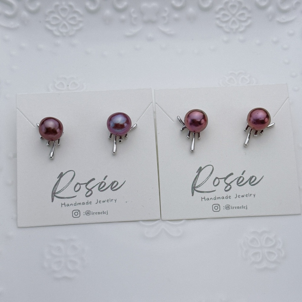E119 S925 Freshwater Baroque Edison Pearl Earrings